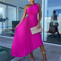 Lily - Asymmetrisches Pasodoble Kleid – Rosa