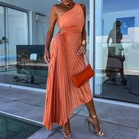 Lily - Asymmetrisches Pasodoble Kleid – Orange