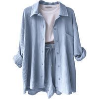 Leonie | Lässiges Baumwoll-Loungewear-Set – Hellblau