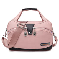 Stilvolle, diebstahlsichere Damenhandtasche aus strapazierfähigem Oxford-Gewebe – Rosa