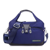 Stilvolle, diebstahlsichere Damenhandtasche aus strapazierfähigem Oxford-Gewebe – Blau