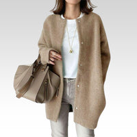 Wilma | Oversize Knopf Strickjacke – Beige
