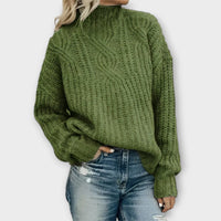 Svea | Kuscheliger Wandelbarer Strickpullover – Grün