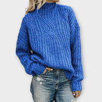Svea | Kuscheliger Wandelbarer Strickpullover – Blau