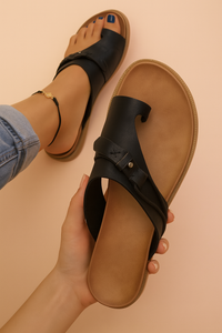 Stylische Plateau-Flip-Flops für Damen – Komfortabel und modisch für den Sommer – Schwarz