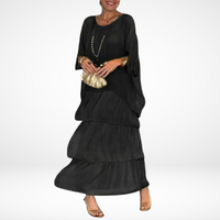 Thea | Lockeres Maxikleid für jeden Tag – Schwarz