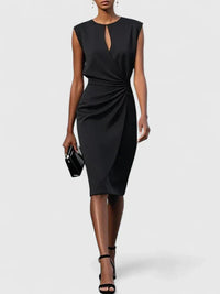 Elisa | Midikleid mit Korsage und Spitze – Schwarz