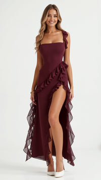 Selin | Elegantes Abend-Maxikleid – Bordeaux