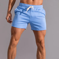 Arthur | Elastischer Bund Kontrastkordel Sportshorts – Blau