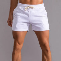 Arthur | Elastischer Bund Kontrastkordel Sportshorts – Weiß Grau