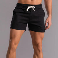 Arthur | Elastischer Bund Kontrastkordel Sportshorts – Schwarz