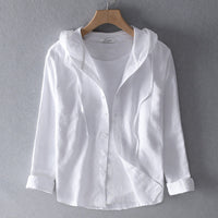 CATHARINA - LOCKERE BLUSE MIT KAPUZE – Weiß