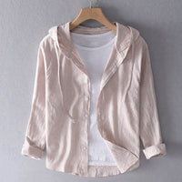 CATHARINA - LOCKERE BLUSE MIT KAPUZE – Beige