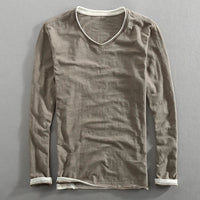 Wilhelm | Herren V-Ausschnitt Langarm Sweatshirt – Grau