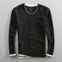 Wilhelm | Herren V-Ausschnitt Langarm Sweatshirt – Schwarz