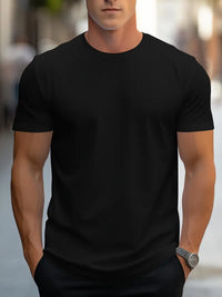 T-Shirt Basic Herren Rundhals Kurzarm – Schwarz