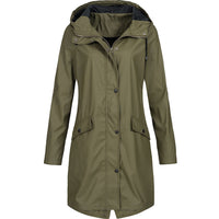 Wasserdichte Damen-Regenjacke mit Kapuze - Modern & Wetterfest – Dunkelgrün