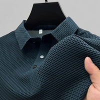 Luca | Elegantes kurzen Ärmeln Polo T Shirt – Blau