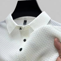 Luca | Elegantes kurzen Ärmeln Polo T Shirt – Weiß