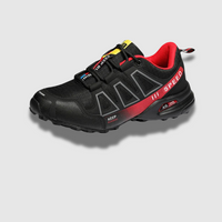 Speed V3 Wanderschuhe - Leichte Sommertrekkingschuhe mit Ortho Sohle für Herren – Schwarz-Rot