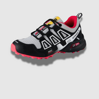 Speed V3 Wanderschuhe - Leichte Sommertrekkingschuhe mit Ortho Sohle für Herren – Schwarz-Rot-Grau