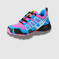 Speed V3 Sommer Wanderschuhe - Bequeme Trekkingschuhe mit Ortho Sohle für Damen – Blau-Rosa