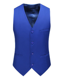 Traditionelle Satinweste mit Krawatte und Einstecktuch für Damen elegant und vielseitig – Blau
