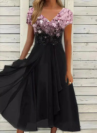 Elegantes Damenkleid für festliche Anlässe – Rosa Schwarz