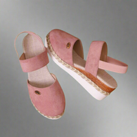 Bequeme Plus-Size Damen Keilsandaletten – Rosa