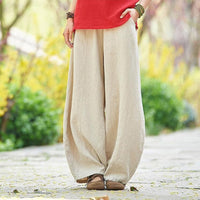 Bequeme Damen Palazzohose - Eleganter Schnitt – Beige