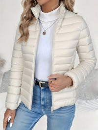 Cornelia | Damen Leichte Übergangsjacke mit Stehkragen – Weiß
