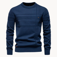 Strickpullover Herren Gestreift Kariert – Marine
