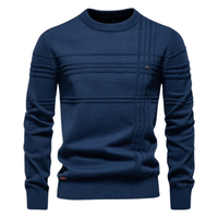 Burkhard | Stijlvolle herenpullover met ruitdesign – Marine