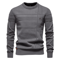 Burkhard | Stijlvolle herenpullover met ruitdesign – Grau