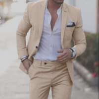 Herren Trendigen Tailored Fit Hochzeitsgast Anzug | Zweiteilig – Elfenbein