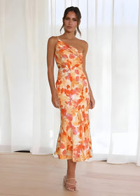 Eveline – Ein-Schulter Sommerkleid – Orange