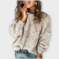 Lysithea – Langärmeliger Strick Pullover – Beige