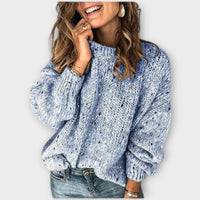 Lysithea – Langärmeliger Strick Pullover – Blau