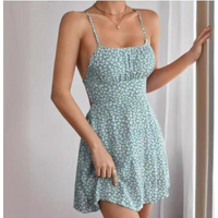 Igritte | Schlankes Cami-Kleid mit Blumenmuster – Mintgrün