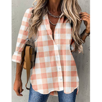Heidi-Mode | Lässige Karierte Bluse – Pfirsich