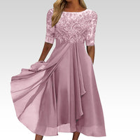 Jula™ | Abendkleid aus Chiffon und Spitze Himmlische Eleganz – Rosa