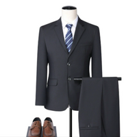 Herren Klassisch Stylisch Hochzeitsgast Anzug Set | Zweiteiliges Set – Schwarz