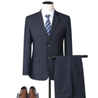 Herren Klassisch Stylisch Hochzeitsgast Anzug Set | Zweiteiliges Set – Marine