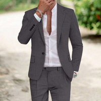 Herren Trendigen Tailored Fit Hochzeitsgast Anzug | Zweiteilig – Grau