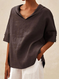 Sommerliche Tunika Bluse für Damen - Leichtes Oberteil für heiße Tage – Braun