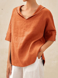 Sommerliche Tunika Bluse für Damen - Leichtes Oberteil für heiße Tage – Oranje