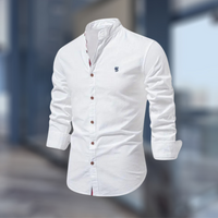 Florian | Herren Casual Stehkragenhemd – Weiß