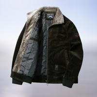 Yiestaya | Warm Winter-Fur Corduroy Jacket – Dunkelgrün