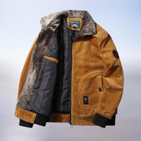 Yiestaya | Warm Winter-Fur Corduroy Jacket – Khaki