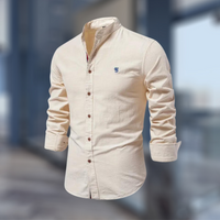 Florian | Herren Casual Stehkragenhemd – Beige